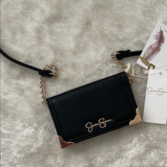 Jessica Simpson Black Crossbody Bag Sleek Minimalist Design - Picture 1 of 9